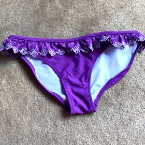 Purple Ruffled Swim Bottoms